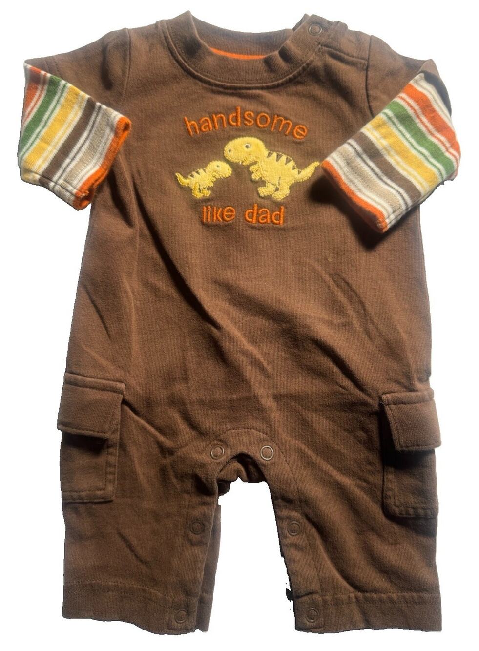 Gymboree Baby Boy 5-9 lbs Romper Handsome Like Dad Dinosaur 100% Cotton